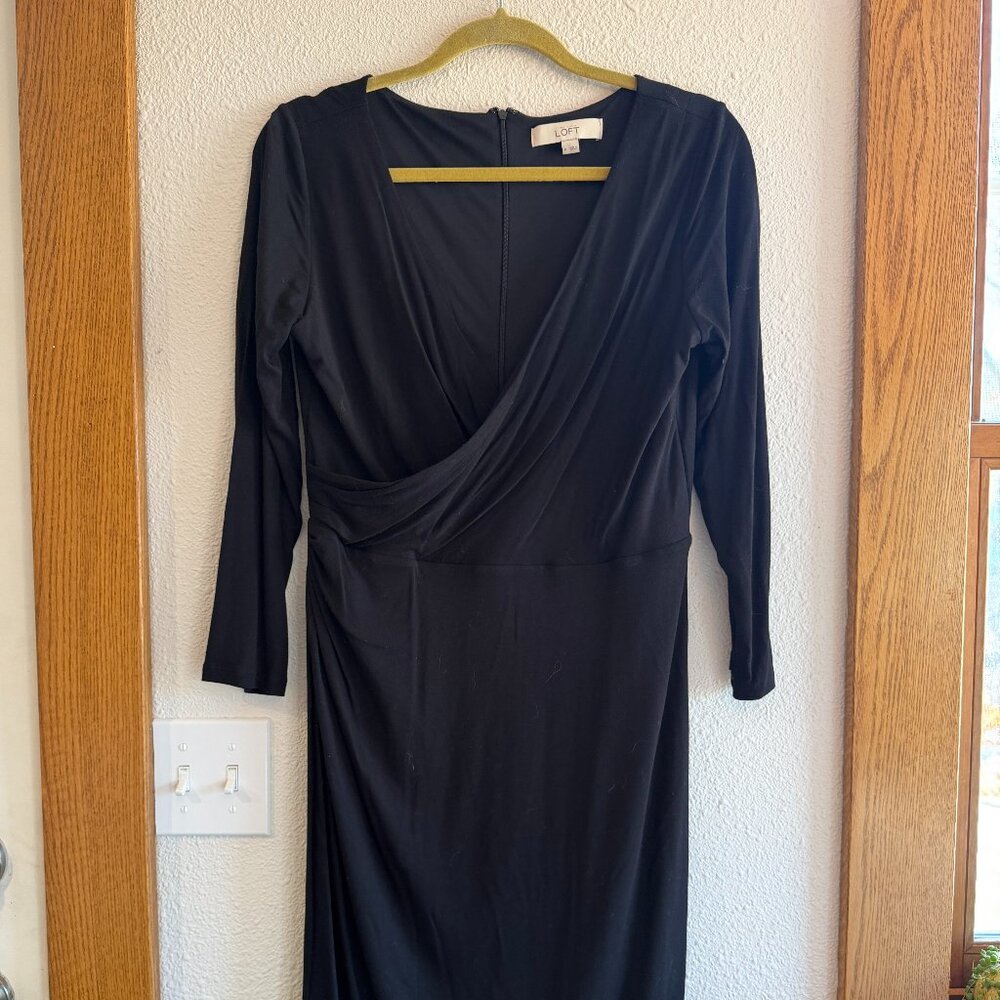 Black Loft midi dress size medium